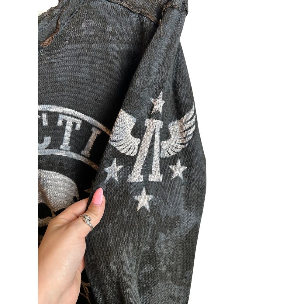 Affliction Reversible Thermal Live Fast Gray Brown Long Sleeve Y2K Size XL - Picture 2 of 7